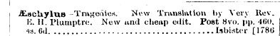 iEacliylus -Trngeaies. New Translation b...