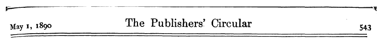 It—"—"—" — s May i, 1890 The Publishers'...