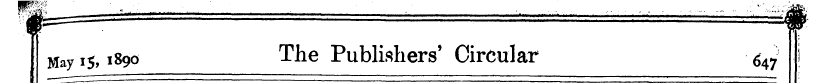 Mayi5> l89<> The Publishers' Circular 6 ...