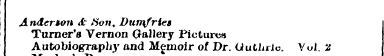 Anderson Turner's & Ve Son rnon , Dumfri...