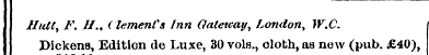 Hutt, F. I/., Clement's Inn Qatetcay, Lo...