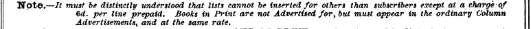 Note.—/£ 7/ms Bd / . &<? per distinctly ...