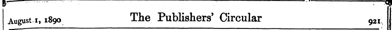 r— ^^^—— - • —™ August i, 1890 The Publi...