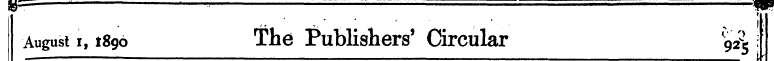 August i, 1890 The Publishers' Circular ...