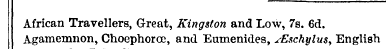 African Travellers, Great, Kingston and ...