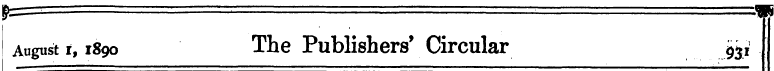 E= = August i, 1890 The Publishers' Circ...