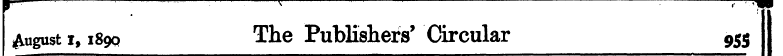 August i, 1890 The Publishers' Circular ...