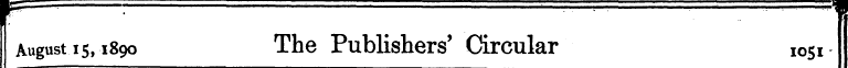 August 15,1890 The Publishers' Circular ...
