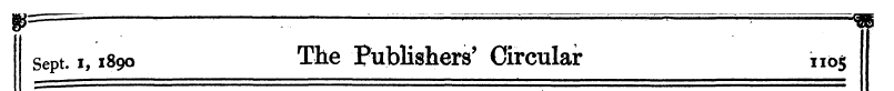 Sept. i, 1890 The Publishers' Circular n...