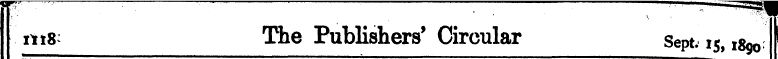 ms The Publishers' Circular Sept. 1518 9...
