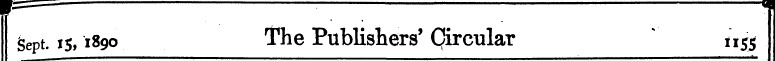 r Sept. is, 1890 "— The Pu • blishers : ...
