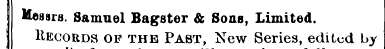 Hessrs. Samuel Bagster & Sons, Limited. ...