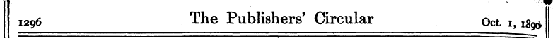 I296 The Publishers' Circular Oct. i, 18...