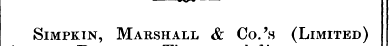Simpktn, Marshall & Co.'s (Limited)