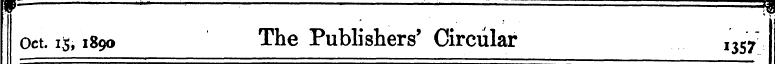Oct. ij, 1890 The Publishers' Circular I...
