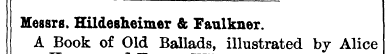 Messrs. Hildesheimer & Faulkner. A Book ...