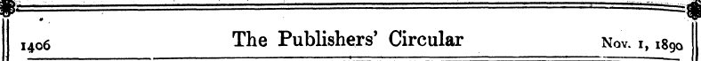 9 ; ^i I4o6 The Publishers' Circular Nov...