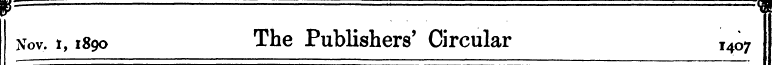 Nov. t, 1890 The Publishers' Circular I4...