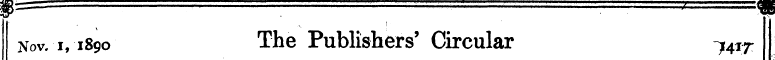 Nov. i, 1890 The Publishers' Circular 74...