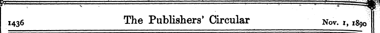 Ml ¦ ¦ 1436 The Publishers * Circular No...