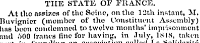 THE STATE OF FRANCE. At the assizes of t...
