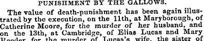 PUNISHMENT BY THE GALLOWS. The value of ...
