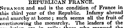 REPUBLICAN FRANCE. Sthangk and sad is th...