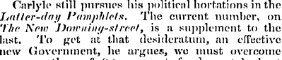 Carlyle slill pursues his politinil Imit...