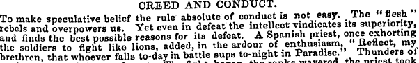 CREED AND CONDUCT. To make speculative b...