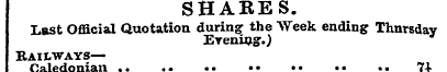 SHARES. Last Official Quotation during t...