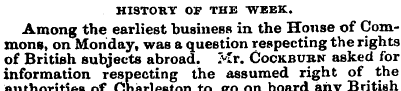 HISTORY OP THE WEEK. Among the earliest ...