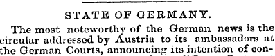 STATE OF GERMANY. The most noteworthy of...