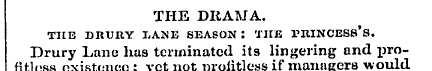 THE DRAMA. THE DRURY LANE SEASON : THE V...