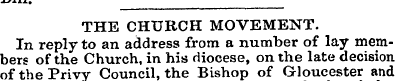 . THE CHURCH MOVEMENT. In reply to an ad...