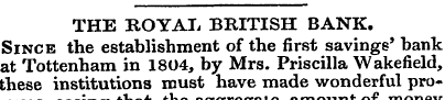 THE ROYAL BRITISH BANK. Since the establ...