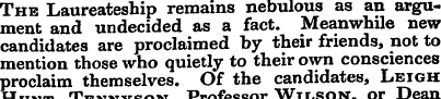 The Laureateship remains nebulous as an ...