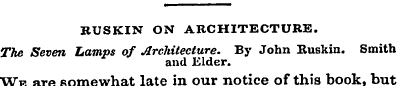 BUSKIN ON ARCHITECTURE. The Seven Lamps ...
