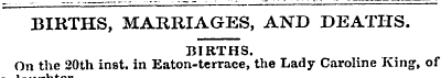 BIRTHS, MARRIAGES, AND DEATHS. BIRTHS. O...