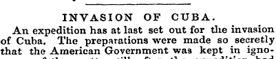 w INVASION OF CUBA. An expedition has at...