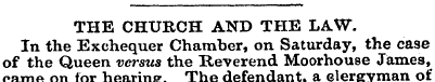 THE CHURCH AND THE LAW. In the Exchequer...