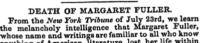 DEATH OF MARGARET FULLER. From the New Y...