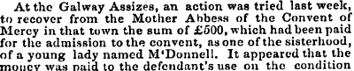 At the Galway Assizes, an action was tri...