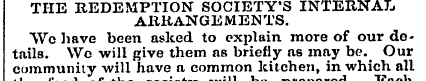 THE REDEMPTION SOCIETY'S INTERNAL ARRANG...