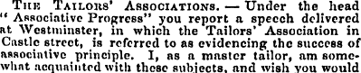 Tub Tailors* Associations. — Under the h...