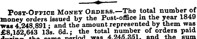 Post-Office Money Orders.—The total numb...