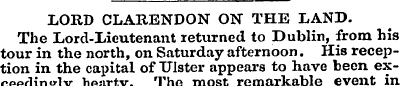 LORD CLARENDON ON THE LAND. The Lord-Lie...