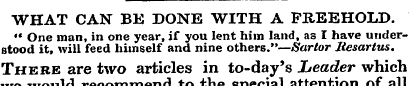WHAT CAN BE DONE WITH A FREEHOLD. " One ...