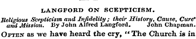 LANGFOBD ON SCEPTICISM. Religious Scepti...