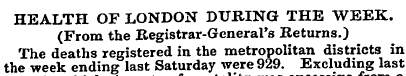 HEALTH OF LONDON DURING THE WEEK. (From ...
