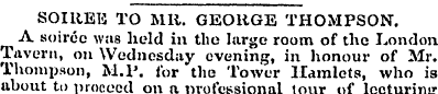 SOIREE TO Mil. GEORGE THOMPSON. ^ A soir...